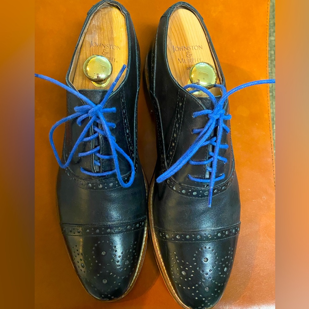 Johnston & Murphy Men’s Conard Cap Toe 20-8681 Black Calfskin shoe